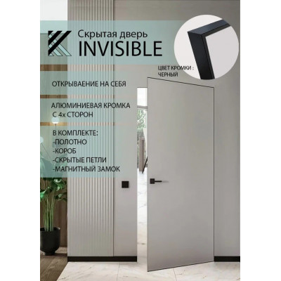 Межкомнатная дверь Скрытая дверь INVISIBLE (черный)