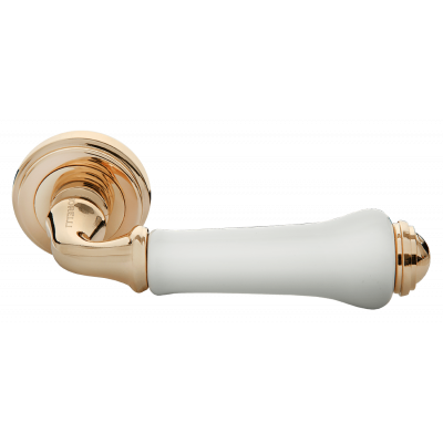 Дверные ручки Morelli UMBERTO MH-41-CLASSIC PG/W Цвет - Золото/белый