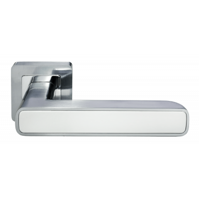 Дверные ручки Morelli FLEX MH-44 SC/W-S55 Цвет - Mат. хром/белый
